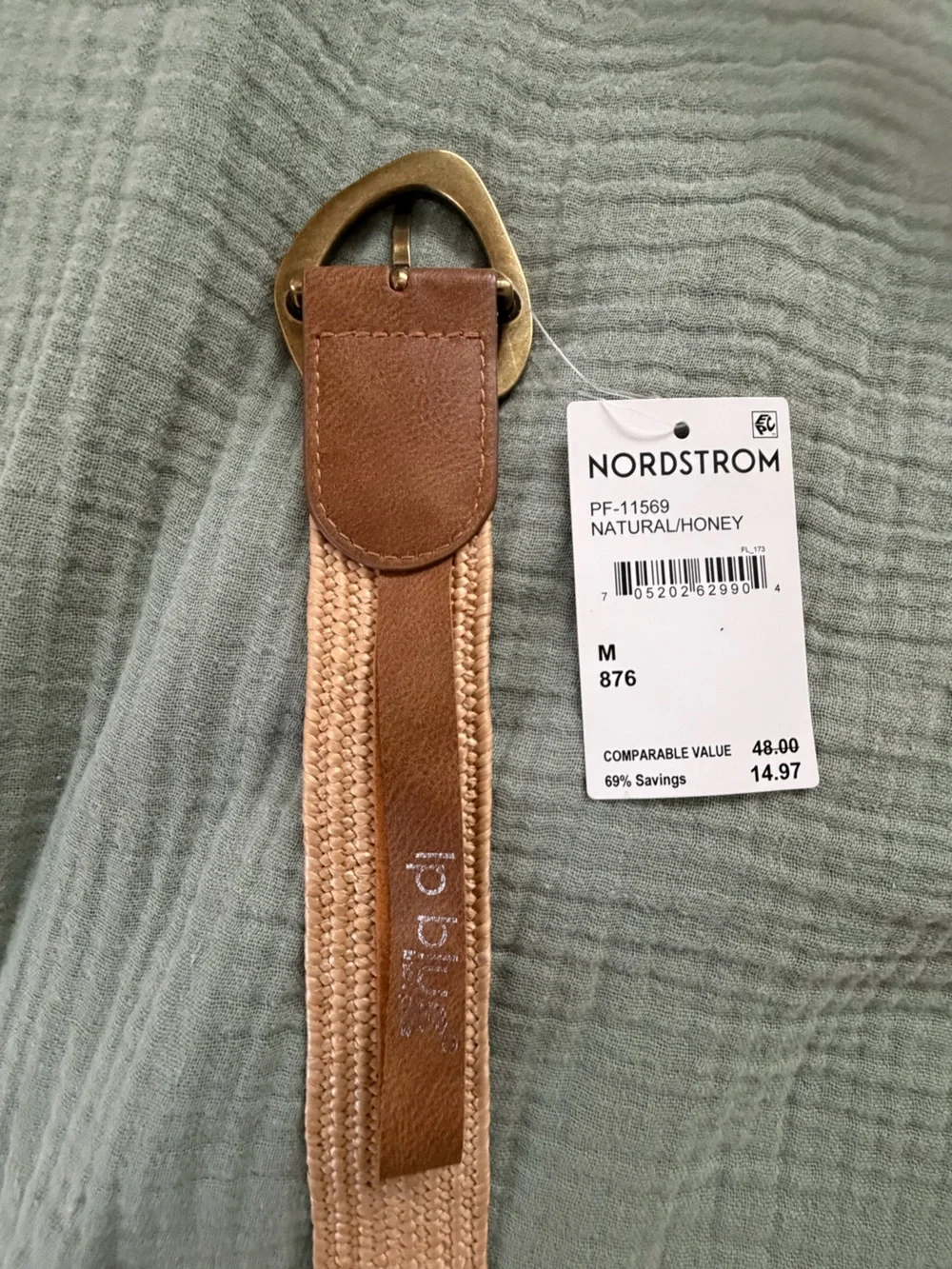 LP Blue Tan Woven Belt NWT